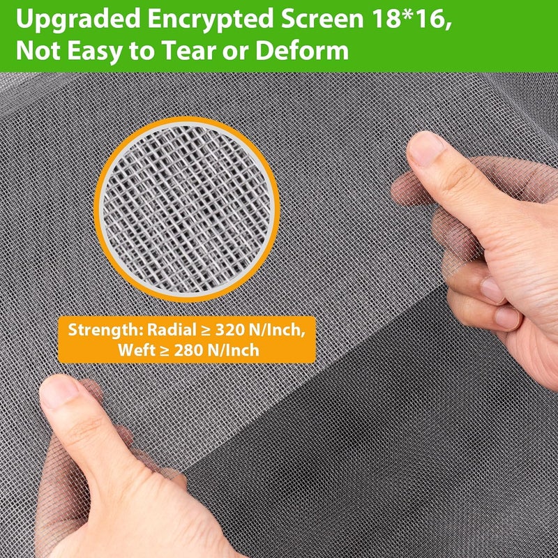 Ouskr Replacement Window Screens, 59X106 Inch Durable Window Screen Mesh for Patio Porch Door Windows, DIY Adjustable Fiberglass Screen Repair Kit Sliding Net Roll Pet, Gray by - Image 4